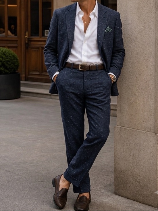 Other - DKNY Men’s 2-Piece Suit - Navy Blue Speckled